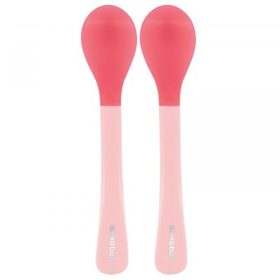 Kikkaboo etetőkanál hőérzékelős szilikon 2db pink