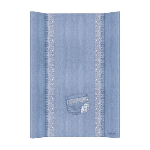 Ceba pelenkázó lap merev 2 oldalú 50x70cm Denim style csipke kék