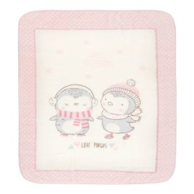 Kikkaboo takaró polár 80x110cm Pingvin Barátok Pink