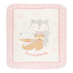 Kikkaboo takaró polár 80x110cm Vidám Barátok Pink