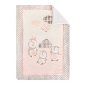   Kikkaboo takaró polár/sherpa kétoldalas 80x110cm Pingvin Család Pink