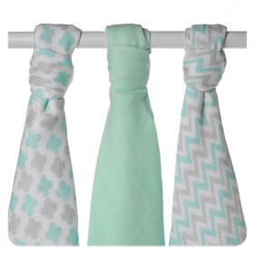   Xkko pelenka bambusz 70x70cm 3db Skandináv menta mix BMB070036