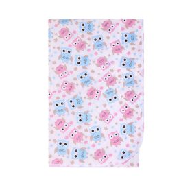   Akuku pelenkázó lap - utazó 55x70cm Bagoly rózsaszín-kék