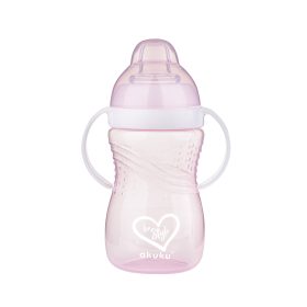   Akuku ivópohár szilikon csöpögésmentes 9 hó 280 ml pink