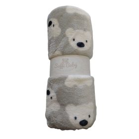   Soffi Baby takaró plüss dupla szürke fehér macipofi 75x100cm