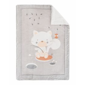   Kikkaboo takaró polár/sherpa kétoldalas 80x110cm Lékhorgász Cica  szürke