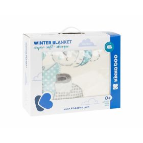   Kikkaboo takaró polár/sherpa kétoldalas 80x110cm Pingvin Család kék