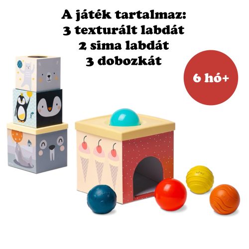 Taf Toys kockapiramis - Északi Sark érzékfejlesztő labdákkal  12735  