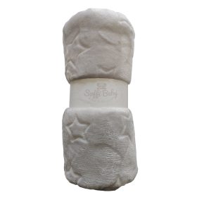   Soffi Baby takaró plüss dupla nyomott-mintás szürke csillag 75x100cm