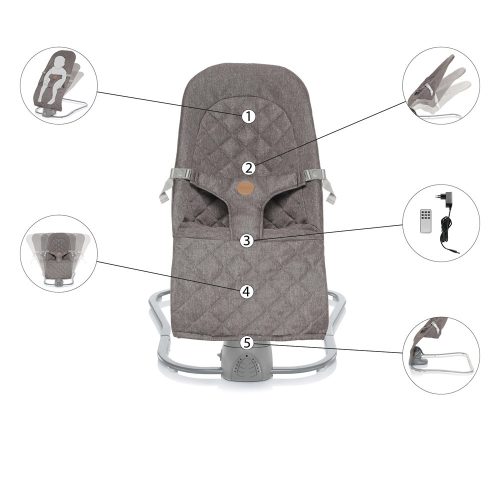 Zopa elektromos hinta Moyo - ringató/zenélő  szürke