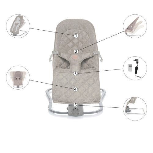 Zopa elektromos hinta Moyo - ringató/zenélő  bézs