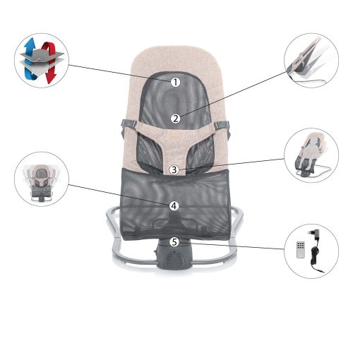 Zopa elektromos hinta Moyo Air - ringató/zenélő  bézs