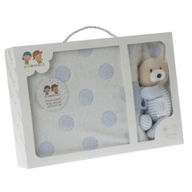   Gamberritos takaró - wellsoft 80x110cm - plüss játékkal, rágókával kék kutya 10617