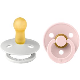   BIBS játszócumi - Colour natúr kaucsuk 6-18 hó harmat és cseresznyevirág 2 db