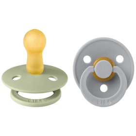   BIBS játszócumi - Colour natúr kaucsuk 6-18 hó zsálya és delfin 2 db