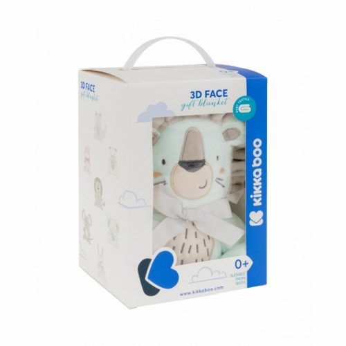 Kikkaboo takaró - 75x100 cm mosolygó oroszlán menta