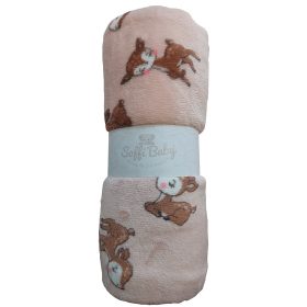   Soffi Baby takaró plüss dupla púderszínű őzike 75x100cm
