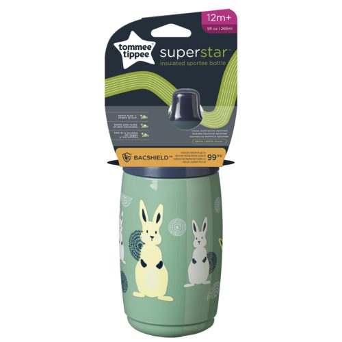 Tommee Tippee itatópohár - Superstar Insulated Sportee Bottle sportkupakos hőtartó 266ml 12hó zöld