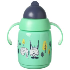   Tommee Tippee itatópohár - Superstar Training Straw Cup szívószálas 300ml 6hó zöld