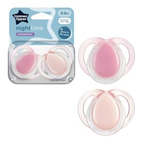 Tommee Tippee játszócumi CTN Night 2 db 0-6 hó pasztell