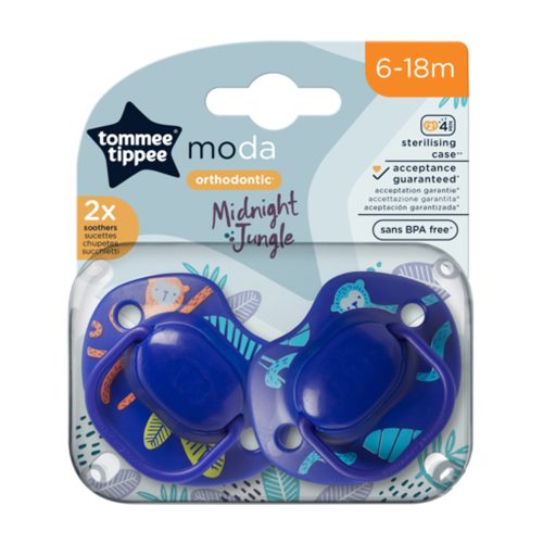 Tommee Tippee játszócumi Moda 2db 6-18hó Midnight Jungle