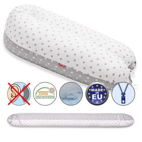   Scamp szoptatós párna univerzális pamut Little Heart White Grey SZPE136