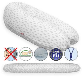   Scamp szoptatós párna univerzális pamut Little Clouds Grey White SZPE220