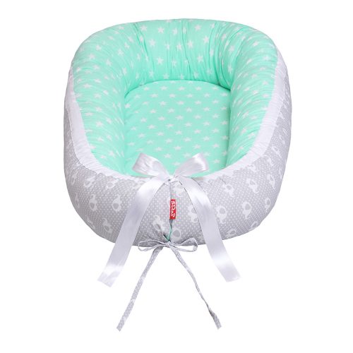 Scamp babafészek kókuszbetétes Green Grey Elephant BF006