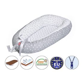   Scamp babafészek kókuszbetétes Little Heart White Grey BF002