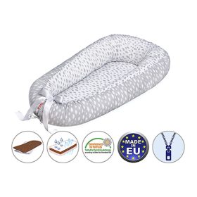   Scamp babafészek kókuszbetétes Little Clouds White Grey BF001