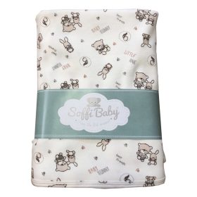   Soffi Baby takaró pamut dupla maci és nyuszi barna 80x100cm