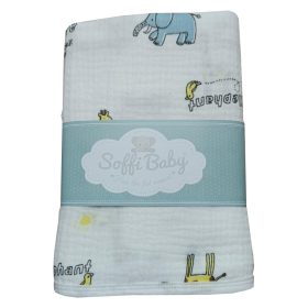   Soffi Baby takaró muszlin dupla elefánt és zsiráf 70x90cm