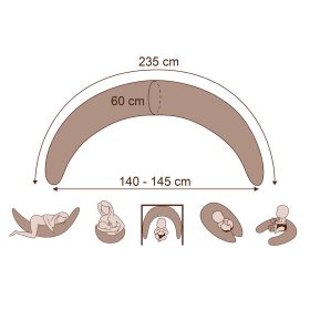   Scamp szoptatós párna formázott gombosvégű Grey Dream SZPG013