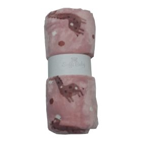   Soffi Baby takaró plüss dupla púderszínű zsiráf 75x100cm