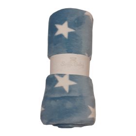   Soffi Baby takaró plüss dupla petrol-fehér csillagos 75x100cm