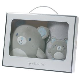   Gamberritos takaró wellsoft 80x110cm plüss játékkal szürke/kék maci 10757