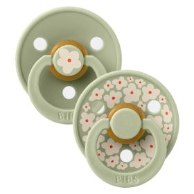   BIBS játszócumi - Studio Jázmin Colour natúr kaucsuk 0-6 hó zsálya mix 2 db