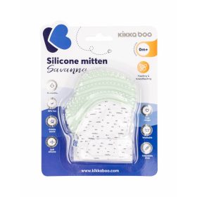   Kikkaboo bébikesztyű szilikonos rágókával Szavanna menta