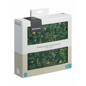   Kikkaboo takaró muszlin kétoldalas 100x100cm Secret Garden zöld