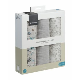   Kikkaboo kifogó 3 db muszlin 100x100cm Dreamy Fields szürke