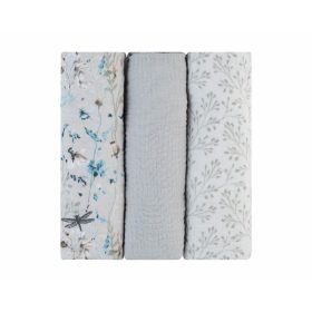   Kikkaboo kifogó 3 db muszlin 100x100cm Dreamy Fields szürke