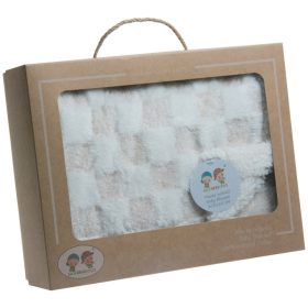   Gamberritos takaró plüss/sherpa kockás 80x110cm bézs 10760