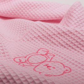   Vaganza fürdőlepedő Waffle 70X70cm rózsaszín hímzett maci