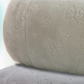   Gamberritos takaró plüss 80x110cm maci és csillag bézs 10878