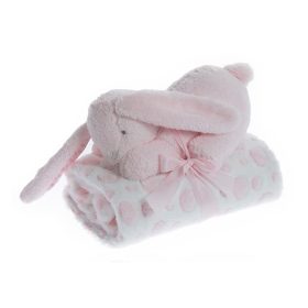   Gamberritos wellsoft takaró 80x110cm plüss játékkal  nyuszi rózsaszín 10899