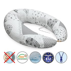   Scamp szoptatós párna formázott gombosvégű White Patchwork SZPG014