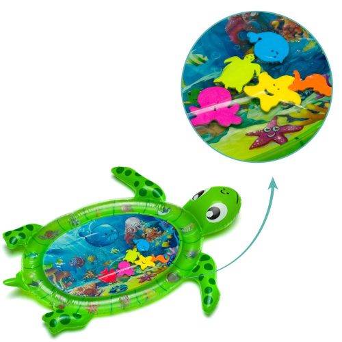 Fillikid játszószőnyeg interaktív Teknős felfújható és vízzel tölthető zöld XG-G02