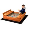 Gyerek fa homokozó fedövel és padokkal Baby Mix 100x100 cm