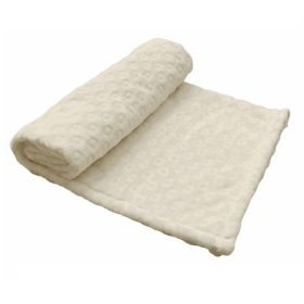 Vaganza takaró wellsoft dupla nyomott mintás 70x90cm Ecrü