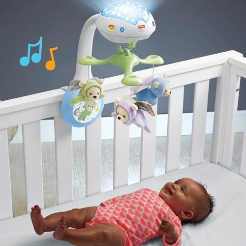 Fisher-Price 3 az 1-ben Mobil álommackó Baba zenélő éjszakai fény hangokkal
